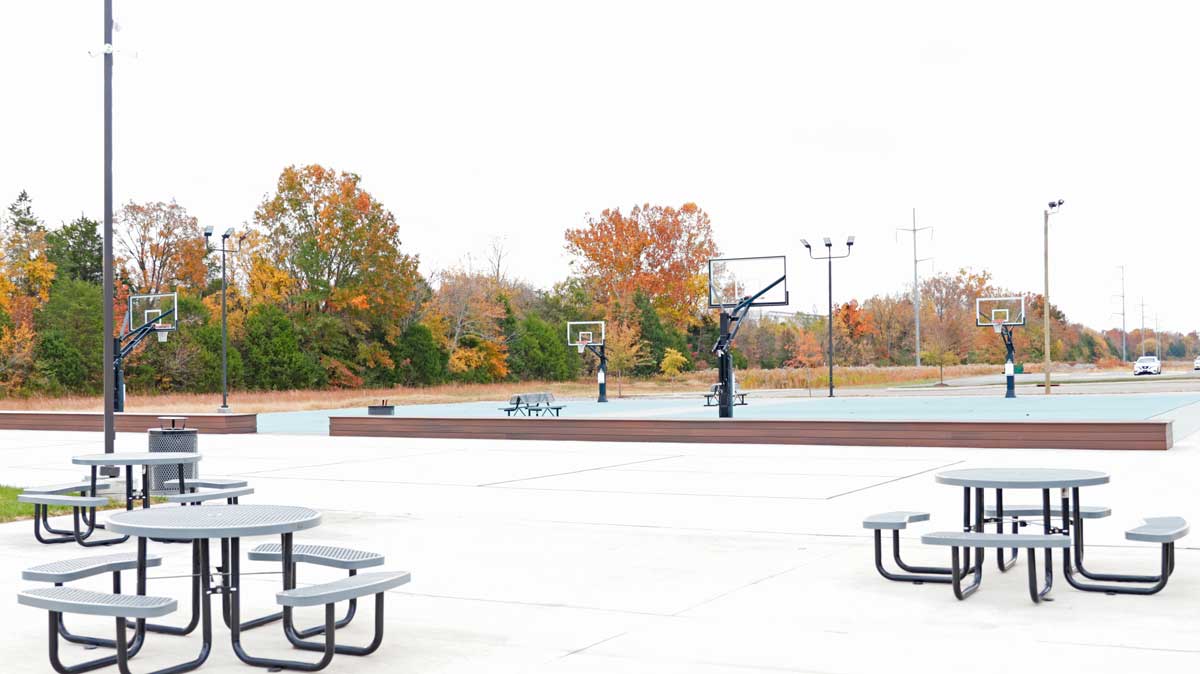 Community Space - Seating and Basketball Courts